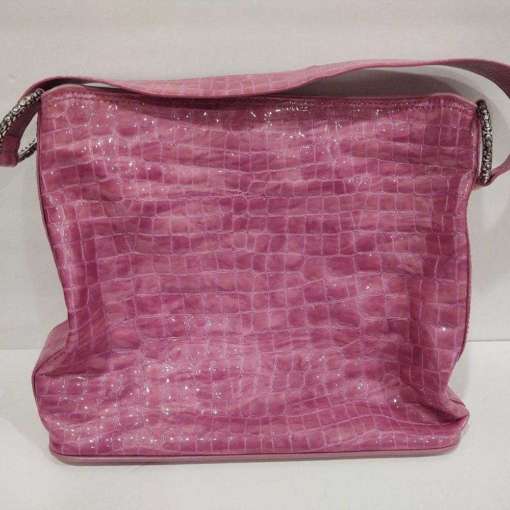 Brighton Embossed Handbag - Pink Patent